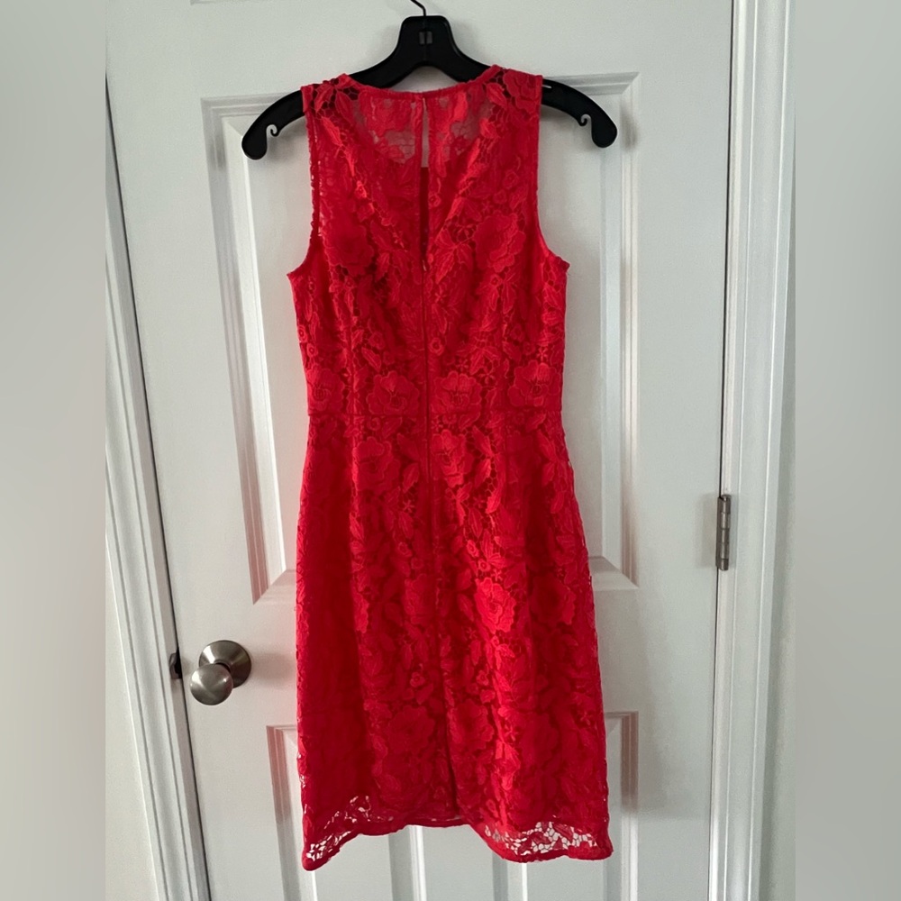J. Crew Vibrant Red Lace Mini Dress - Picture 2 of 4